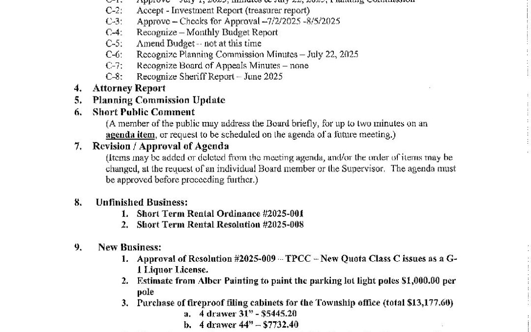 Board Packet Compete August | Lodi Township